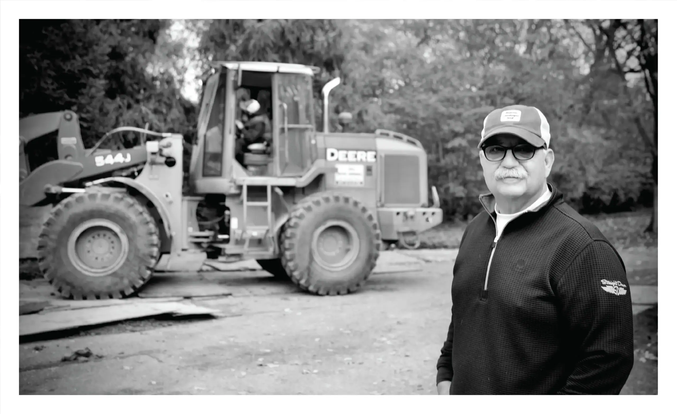 Crew working with wheel loader